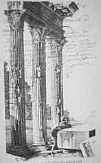 Le tre colonne del tempio dei Dioscuri